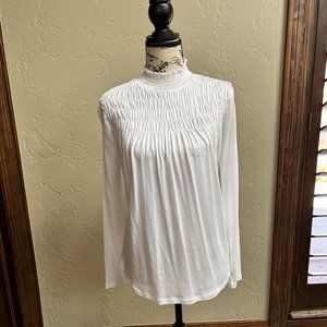 SUNDANCE Gabrielle Dreamer long sleeve mock white top